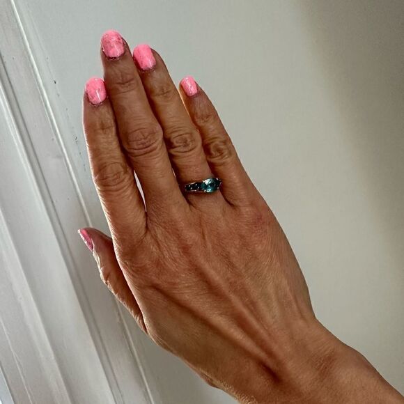 14K Yellow Gold 0.47 Carat Apatite & 1.74 Carat Oval Zircon ring - Picture 4 of 9